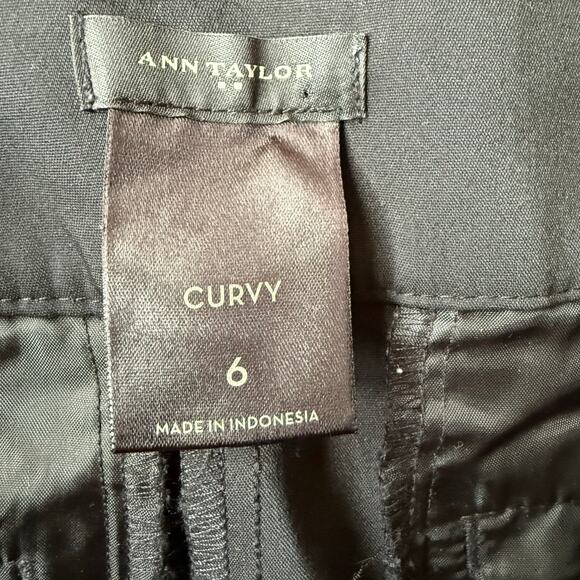 Ann Taylor Curvy Black Straight Leg Trouser Pants Size 6 Career Professional - Picture 3 of 9
